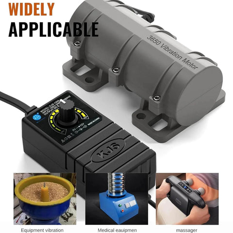 3800RPM Electric Motor, Vibration Motor, DC 12V Vibrating Motor 10W Carbon Brush Motor with adjustable power supply, side view