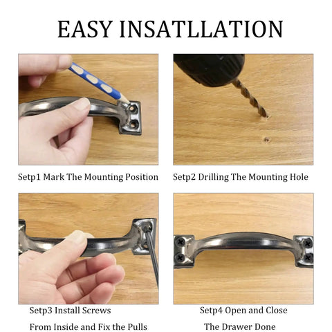 Installation guide for 12 Pack 4 Inch Vintage Bow Cabinet Pulls In Silver For Barn Doors Dressers And Kitchen Cupboards With 48 Mounting Screws