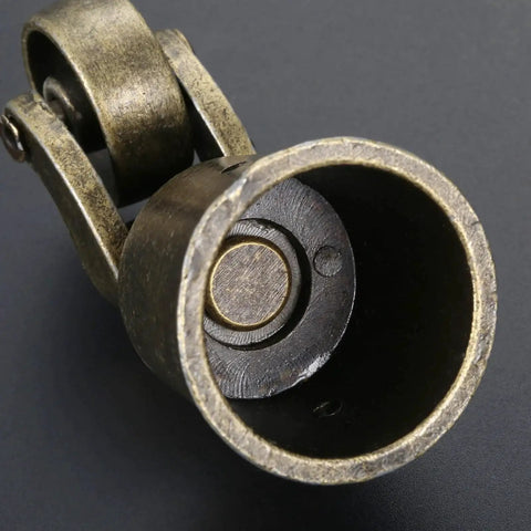 Close-up of Vintage Bronze Swivel Cup Caster from set 4 pieces, zinc alloy construction for furniture hardware.