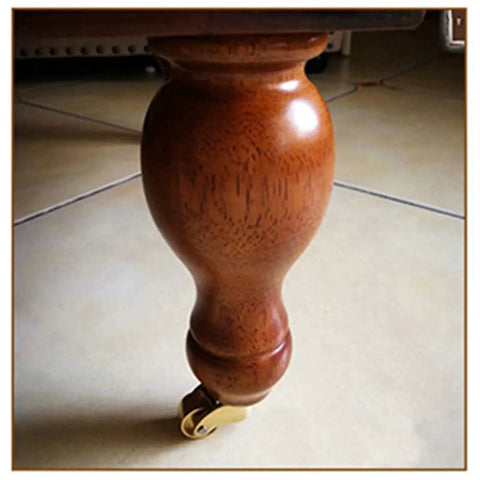 Solid Brass Caster Wheel Set 25mm Diameter 360 Degree Swivel With Screw Fitting Vintage Style Furniture Casters installed