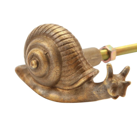 Vintage Metal Snail Shaped Cabinet Knob 2 Piece Set With Mounting Screws Distressed Antique Dresser Drawer Pull Handles