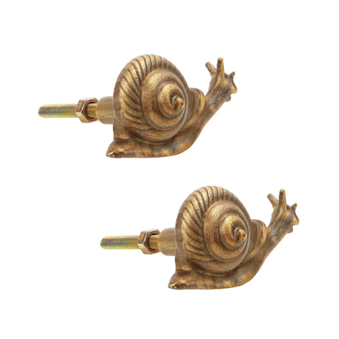Vintage Metal Snail Shaped Cabinet Knob 2 Piece Set With Mounting Screws Distressed Antique Dresser Drawer Pull Handles