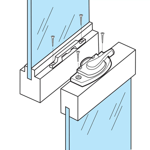 Vinyl Sash Lock For Single And Double Hung Windows With Two And One Sixteenth Inch Center Mounting Holes Diecast White Cam Type Locking Mechanism
