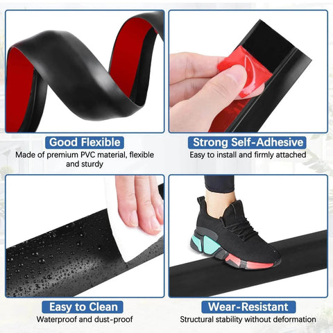 Flexible and self-adhesive features of Vinyl Door Threshold Flooring Transition Strip Self Adhesive Carpet Edging Strip for Laminate Doorway