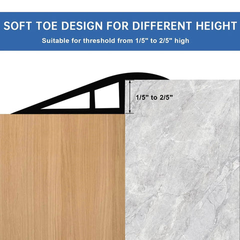 Vinyl Door Threshold Flooring Transition Strip Self Adhesive Carpet Edging Strip for Laminate Doorway Edge Threshold from 1/5" to 2/5"