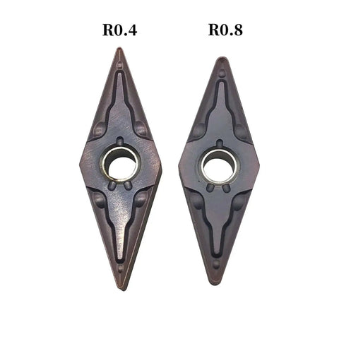 Pro Grade 10pc Set Carbide Turning Inserts VNMG331 VNMG160404 For MVJNR MVJNL MVVNN Tool Holders Front View