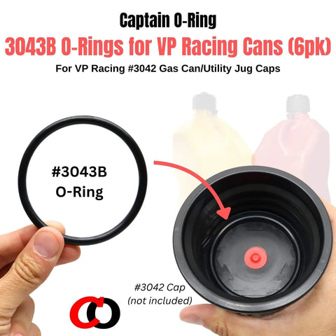 Six Pack Replacement 3043B O Rings For VP Racing Fuels 3042 Gas Can Caps And Utility Jug Caps Not Compatible With Other Cans O Ring Gaskets For VP Cans Only