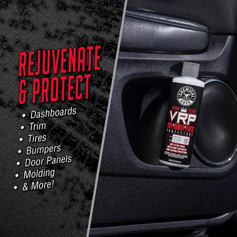 Vinyl Rubber And Plastic Dressing For Tires Trim And Surfaces Delivers A Non Greasy Dry To The Touch Shine 16 oz bottle in car door pocket