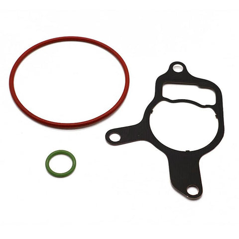 Vacuum pump rebuild seal kit for VW Jetta; red O-ring, black gasket, green seal (07K145100C).