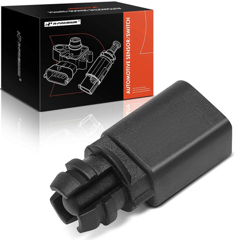 A-Premium 2-pin air temperature sensor for VW/Audi, black plastic, shown with packaging box