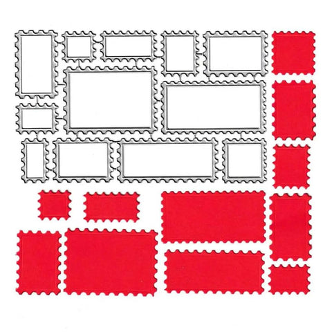 12 Piece Wafer Thin Postage Stamp Banner Label Cutting Dies Set For Card Making Scrapbooking And DIY Crafts Carbon Steel Molds