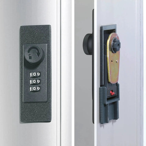 Wall Mounted Key Cabinet With Combination Lock in Heavy Duty Brushed Aluminum Box for Mega Secure Easy Key Organization