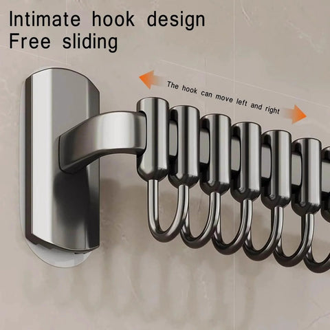 Kitchen Hooks Utensil Holder Wall Utensil Rack Kitchen Hooks for Utensils Kitchen Rail with Hooks Utensil Hooks,Black,45cm, close-up view