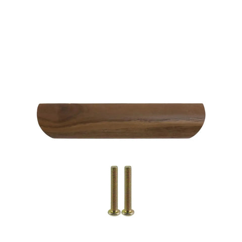 Walnut Wood Drawer Pulls Set Of 6 Solid Wood Furniture Handles With 5.04 Inch Hole Centers 128mm And 6.18 Inch Length 157mm