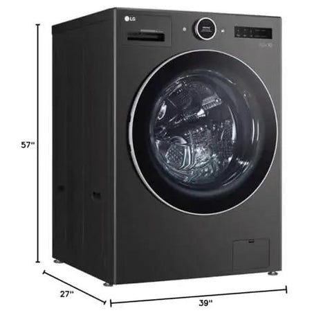 Effortless, space saving 5.0 cu ft all-in-one washer dryer combo with TurboWash360 and WiFi, front view.
