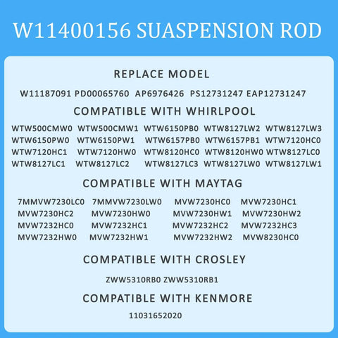 Washer Suspension Rods Kit 4 OEM Replacement Compatible With Maytag Kenmore Whirlpool models list image