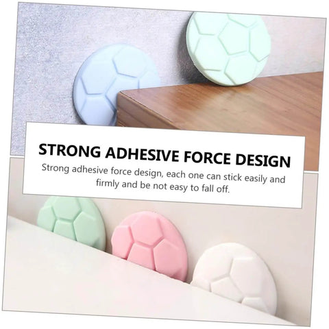 Five Pack Washing Machine Door Bumpers With Strong Adhesive Protective Pads for Wall Protection, shown in random colors.
