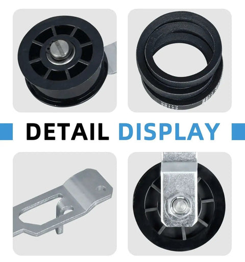Detail view of Washing Machine Idler Pulley Kit With Lever And Belt Tensioner for Speed Queen and Alliance Washers components.