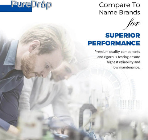 Engineers testing PureDrop ultra filtration components for superior performance and reliability.