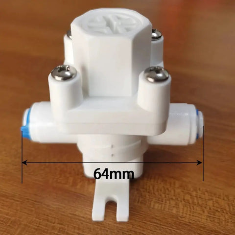 Water Pressure Relief Regulator For Reverse Osmosis Systems With One Quarter Inch OD Tube Push To Quick Connect Fittings on table