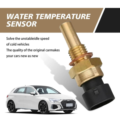 Car coolant temperature sensor with gold-brass body and 2-pin connector