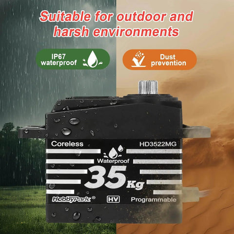 Waterproof 35KG High Torque Servo Motor Coreless Metal Gears Digital RC Steering Servo for RC Crawler RC Trucks Cars