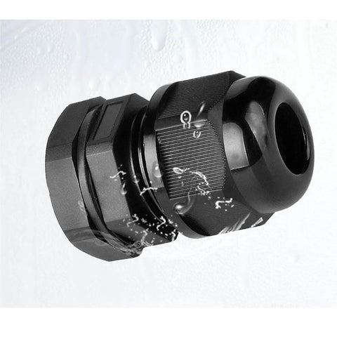 10 Pack 1/2 Inch NPT Cable Gland Waterproof IP68 Nylon Pass Through Cord Grip Connector With Strain Relief Grommets, side view.