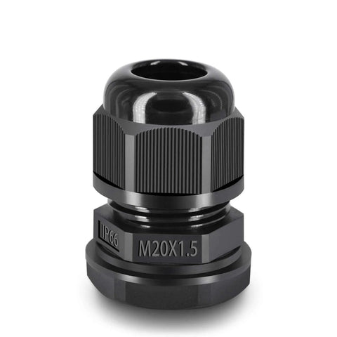 10 Pack Waterproof Cable Glands And Joints For 6 To 12mm Cables M20x1.5 Black Compression Fittings With 20mm Hole IP66 Weatherproof