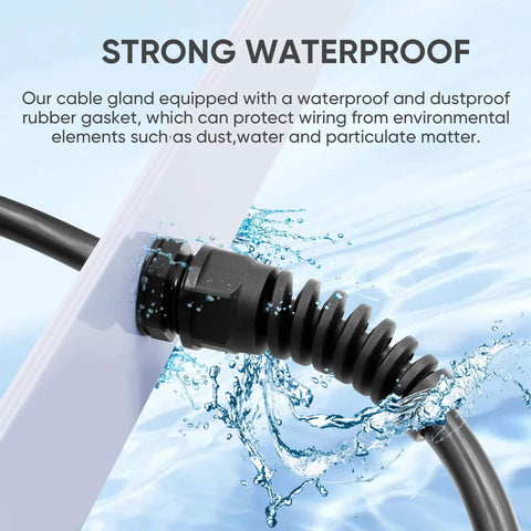 Strain Relief Cord Connector Kit, 2 Pack NPT One Half Inch Waterproof Cable Gland With Flexible Spiral Strain Relief in water
