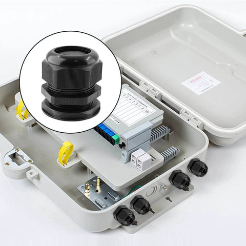 Two Pack 1-1/2 NPT Cable Glands Waterproof Connectors Adjustable 31-37mm IP68 Nylon Joints With Gaskets PA66 Construction
