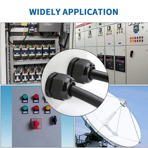 Waterproof Cable Gland Kit 50 Pcs Adjustable 3 To 16mm With Gaskets In PP Box for electrical enclosures and outdoor applications