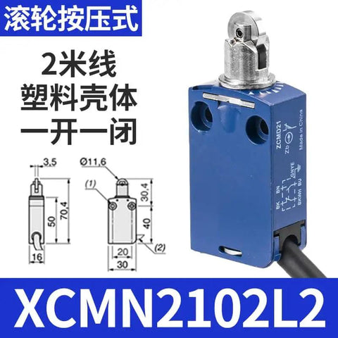 Mold Waterproof Limit Switch With Wire XCMD2102L1 Built Tough IP Rated Industrial Switch with plastic casing and 2 meter cable.
