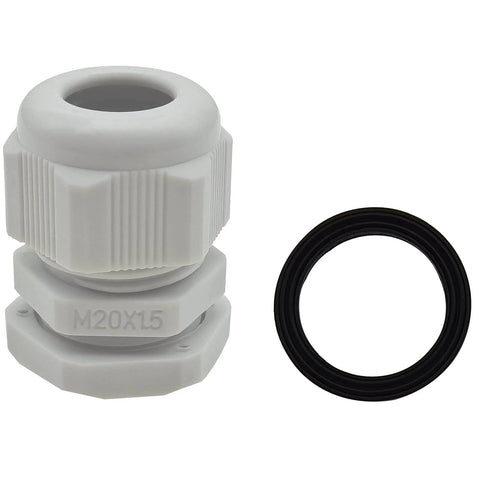 Waterproof M20 Cable Glands Set 10 Pcs IP68 Adjustable 6 To 12mm Cable Joints With Locknuts Nylon PA66 and Nitrile Seal