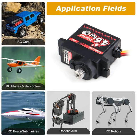 Waterproof 12g Servo Micro Servo Motor Metal Gear Arduino Servo 4.6kg High Torque Digital Servo Mini Servo for various RC applications