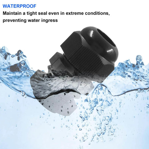 Three Eighths Inch NPT Cable Glands Nylon Waterproof Adjustable Cord Grips With Locknut And Gaskets submerged underwater