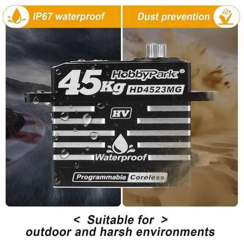Waterproof RC Servo High Torque Coreless Motor Metal Gear Digital Servo Aluminum Case for RC Crawler Truck, IP67 rating