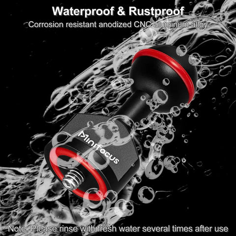 Two Pack One Inch Ball Adapter Set for Underwater Photography Mounts with anodized CNC aluminum, waterproof design in motion with water droplets