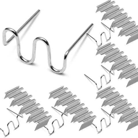 Close-up of Two Types Wave Hot Staples Kit For Plastic Welding 1400Pcs 0.6mm And 0.8mm Stainless Steel Staples for car bumper repair.