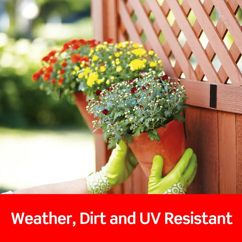Extreme Interlocking Fasteners That Bond On Contact, 4 Strips 1 Inch By 3 Inches used to mount pots on a wooden lattice outdoors