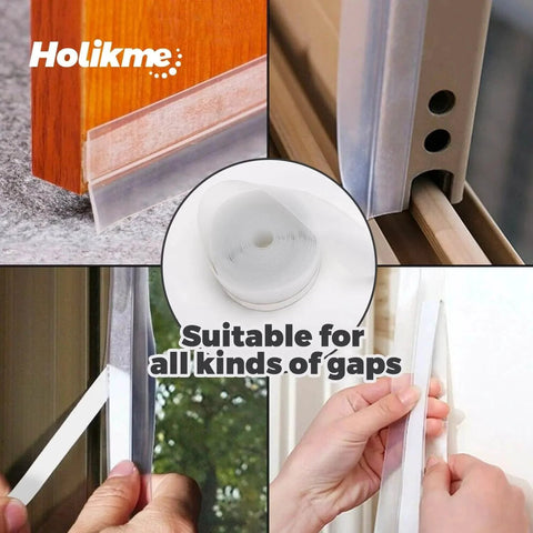 Weather Stripping Door Seal Strip 33 Feet in use on doors and windows, sealing gaps with adhesive tape, suitable for all kinds of gaps.