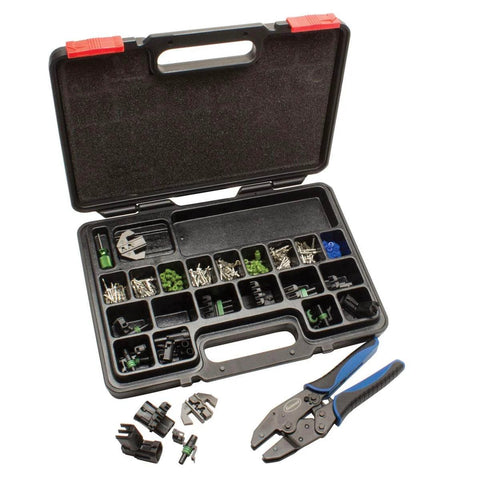 Crimp Right Weather Tight Connector Crimping Kit Ferrule Crimper Plier Wire Stripper And Connectors Terminal Crimp Tool Kit for Wiring Projects