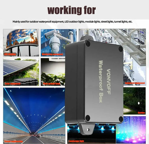 Outdoor Universal Junction Box Weatherproof IP67 ABS Plastic Enclosure With Dustproof Sealing Fixed Knockouts Four M16 Cable Glands Compact 100x68x40mm Design for various installations