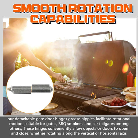 Close-up of 10 Piece 7 Inch Weld On Bullet Hinge Set, highlighting smooth rotation capabilities for heavy-duty swing doors, trailers, ramps.
