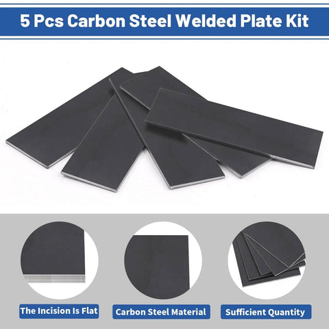 5Pcs 2x6 Inch Welding Coupons Kit For MIG TIG Arc Weld Training And Practice One Eighth Inch Thick Mild Steel Plates 11 Gauge Coupons