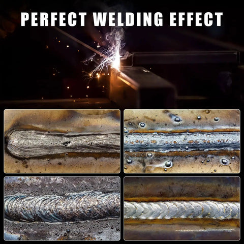 Close-up of welds created with Premium E4303 J422 Carbon Steel Welding Rods Three Thirty Second Inch And One Eighth Inch Stick Electrodes