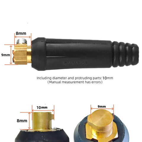 Close-up of Heavy Duty Welding Electrode Holder Clamp With Copper Wire Leads, showing dimensions and details for precise MMA ARC use.