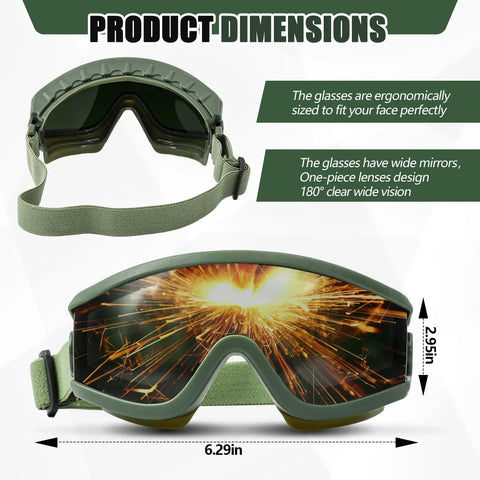 Welding Goggles Shade 5 IR Lens For Cutting Torch Brazing Eye Protection with ergonomic fit and 180° wide vision