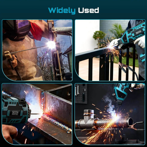 Person using E6013 2.5 Lb Carbon Steel Welding Rods For Arc Welding on various metal surfaces, showcasing versatile home repair use.