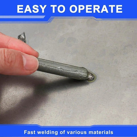 Demonstration using 24 Pcs Low Temperature Universal Welding Rods Kit for Stainless Steel Iron Aluminum Electrodes on metal surface