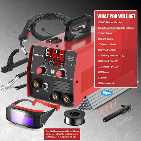 3 In 1 Welding Powerhouse For Home Pros And DIYers, 160 Amp Flux Core, Lift TIG And Stick Welder In One Portable 110V Inverter Gasless MIG XR MARKET